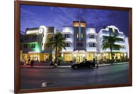 Art Deco Hotels at Ocean Drive, Miami South Beach, Art Deco District, Florida, Usa-Axel Schmies-Framed Photographic Print
