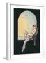 Art Deco Image of a Woman Reclining in a Window Seat-null-Framed Giclee Print