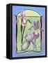 Art Deco Irises-Judy Mastrangelo-Framed Stretched Canvas