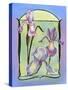 Art Deco Irises-Judy Mastrangelo-Stretched Canvas