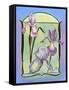 Art Deco Irises-Judy Mastrangelo-Framed Stretched Canvas