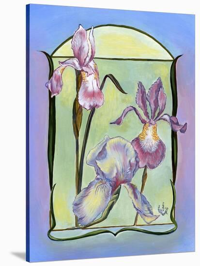 Art Deco Irises-Judy Mastrangelo-Stretched Canvas