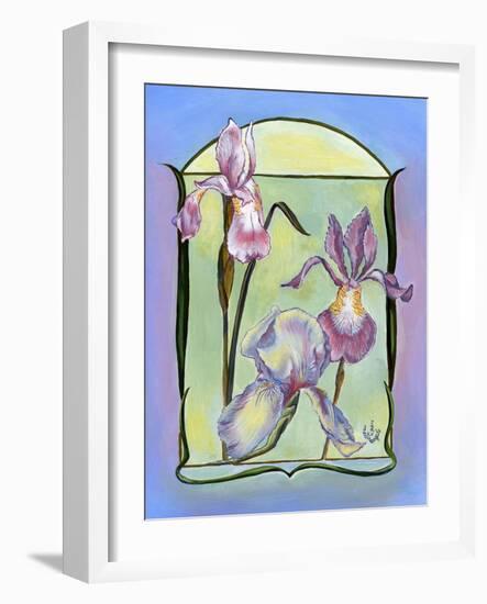 Art Deco Irises-Judy Mastrangelo-Framed Giclee Print