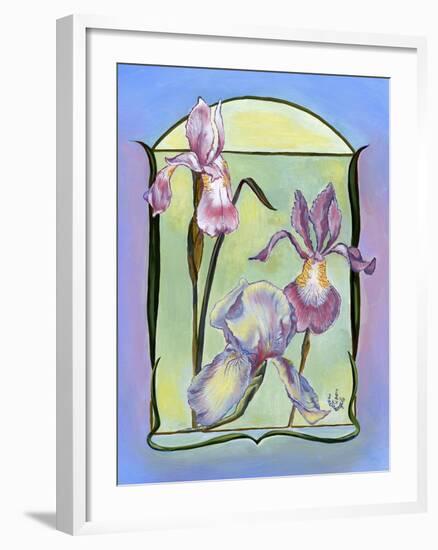 Art Deco Irises-Judy Mastrangelo-Framed Giclee Print