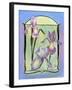 Art Deco Irises-Judy Mastrangelo-Framed Giclee Print