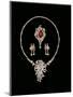 Art Deco Jewellery: Baguette Brooch Pendant, Cabochon Rscroll Brooch, Diamond Pendant Earrings-null-Mounted Giclee Print