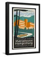 Art Deco Label Fron the Terrassen Hotel Mariabrunn Hungerberg Innsbruck Austria-null-Framed Art Print