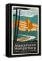Art Deco Label Fron the Terrassen Hotel Mariabrunn Hungerberg Innsbruck Austria-null-Framed Stretched Canvas