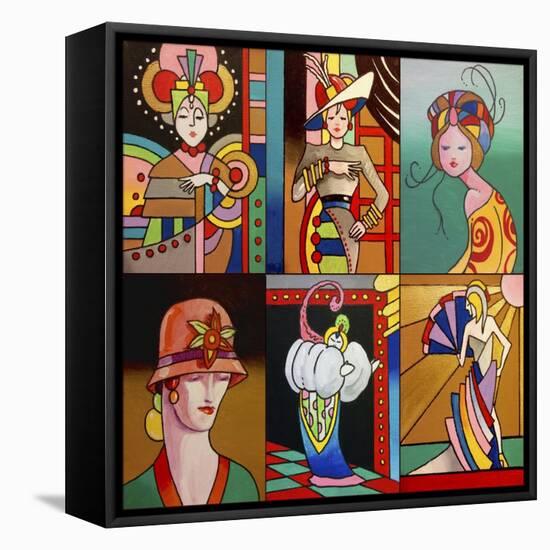 Art Deco Ladies 8-Howie Green-Framed Stretched Canvas