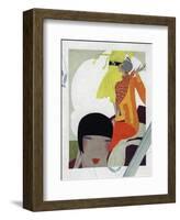 Art Deco Ladies Talking-null-Framed Giclee Print