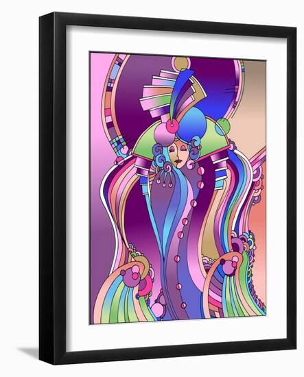 Art Deco Lady Bird-Howie Green-Framed Giclee Print