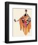 Art Deco Lady in a Colourful Dress-null-Framed Giclee Print