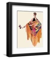 Art Deco Lady in a Colourful Dress-null-Framed Giclee Print