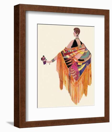 Art Deco Lady in a Colourful Dress-null-Framed Giclee Print