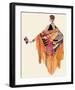 Art Deco Lady in a Colourful Dress-null-Framed Giclee Print