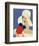 Art Deco Lady with a Large Red Flower-null-Framed Giclee Print