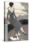 Art Deco Lady with Dog-Megan Meagher-Stretched Canvas