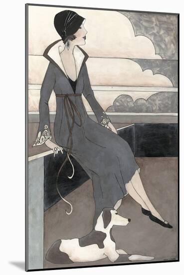 Art Deco Lady with Dog-Megan Meagher-Mounted Art Print