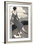 Art Deco Lady with Dog-Megan Meagher-Framed Art Print