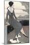 Art Deco Lady with Dog-Megan Meagher-Mounted Art Print