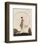 Art Deco lady with Fan-null-Framed Giclee Print