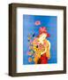 Art Deco Lady with Flowers-null-Framed Giclee Print