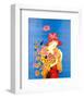 Art Deco Lady with Flowers-null-Framed Giclee Print