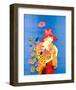 Art Deco Lady with Flowers-null-Framed Art Print