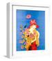 Art Deco Lady with Flowers-null-Framed Art Print