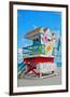 Art Deco Lifeguard Hut Florida-null-Framed Premium Giclee Print