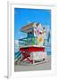 Art Deco Lifeguard Hut Florida-null-Framed Premium Giclee Print