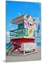 Art Deco Lifeguard Hut Florida-null-Mounted Premium Giclee Print