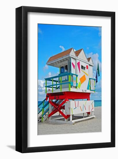 Art Deco Lifeguard Hut Florida-null-Framed Art Print