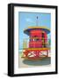 Art Deco Lifeguard Hut Florida-null-Framed Art Print