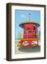 Art Deco Lifeguard Hut Florida-null-Framed Art Print