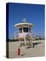 Art Deco Lifeguard Station, South Beach, Miami Beach, Florida, USA-Fraser Hall-Stretched Canvas