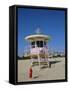 Art Deco Lifeguard Station, South Beach, Miami Beach, Florida, USA-Fraser Hall-Framed Stretched Canvas