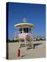 Art Deco Lifeguard Station, South Beach, Miami Beach, Florida, USA-Fraser Hall-Stretched Canvas