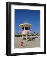 Art Deco Lifeguard Station, South Beach, Miami Beach, Florida, USA-Fraser Hall-Framed Photographic Print