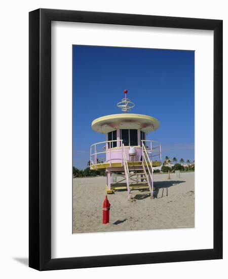 Art Deco Lifeguard Station, South Beach, Miami Beach, Florida, USA-Fraser Hall-Framed Photographic Print