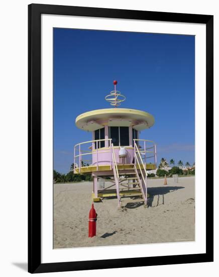 Art Deco Lifeguard Station, South Beach, Miami Beach, Florida, USA-Fraser Hall-Framed Photographic Print