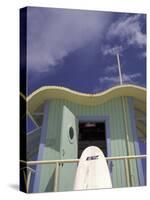 Art Deco Lifeguard Station, South Beach, Miami, Florida, USA-Robin Hill-Stretched Canvas