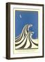 Art Deco Lovers in Waves-null-Framed Art Print