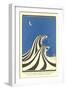 Art Deco Lovers in Waves-null-Framed Art Print