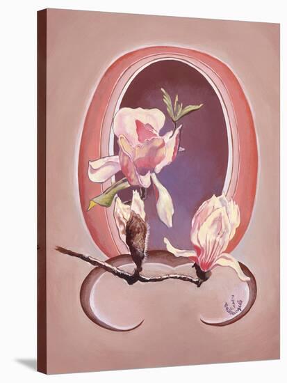 Art Deco Magnolias-Judy Mastrangelo-Stretched Canvas