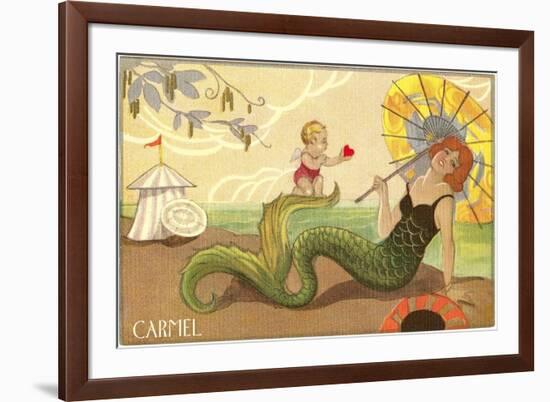 Art Deco Mermaid, Carmel, California-null-Framed Premium Giclee Print