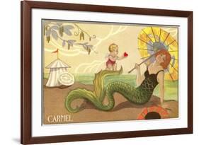 Art Deco Mermaid, Carmel, California-null-Framed Premium Giclee Print