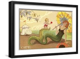 Art Deco Mermaid, Carmel, California-null-Framed Art Print