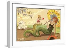 Art Deco Mermaid, Carmel, California-null-Framed Art Print