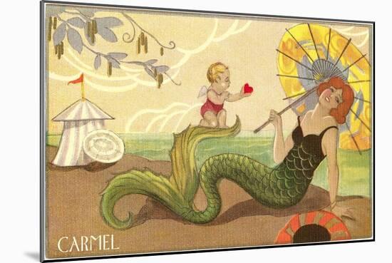 Art Deco Mermaid, Carmel, California-null-Mounted Art Print
